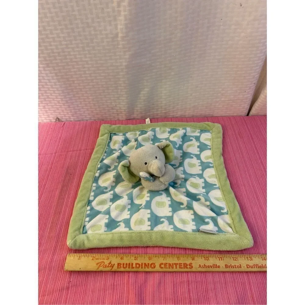 Carters elephant blanket blue‎ green 2016 replacement 13x13